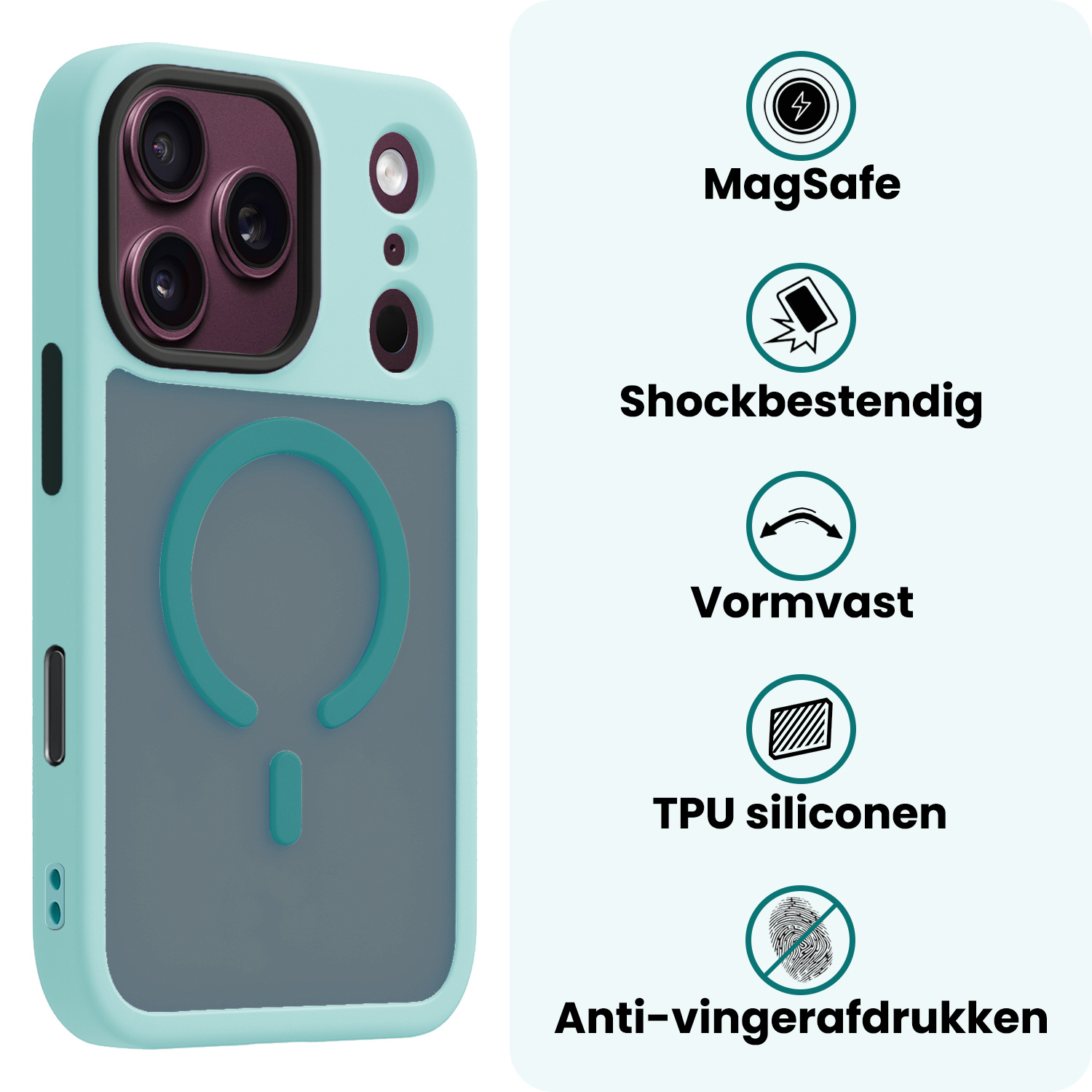 Forterra Forterra iPhone 18 Pro Max Magsafe Hoesje - Lichtblauw - 2 PACK