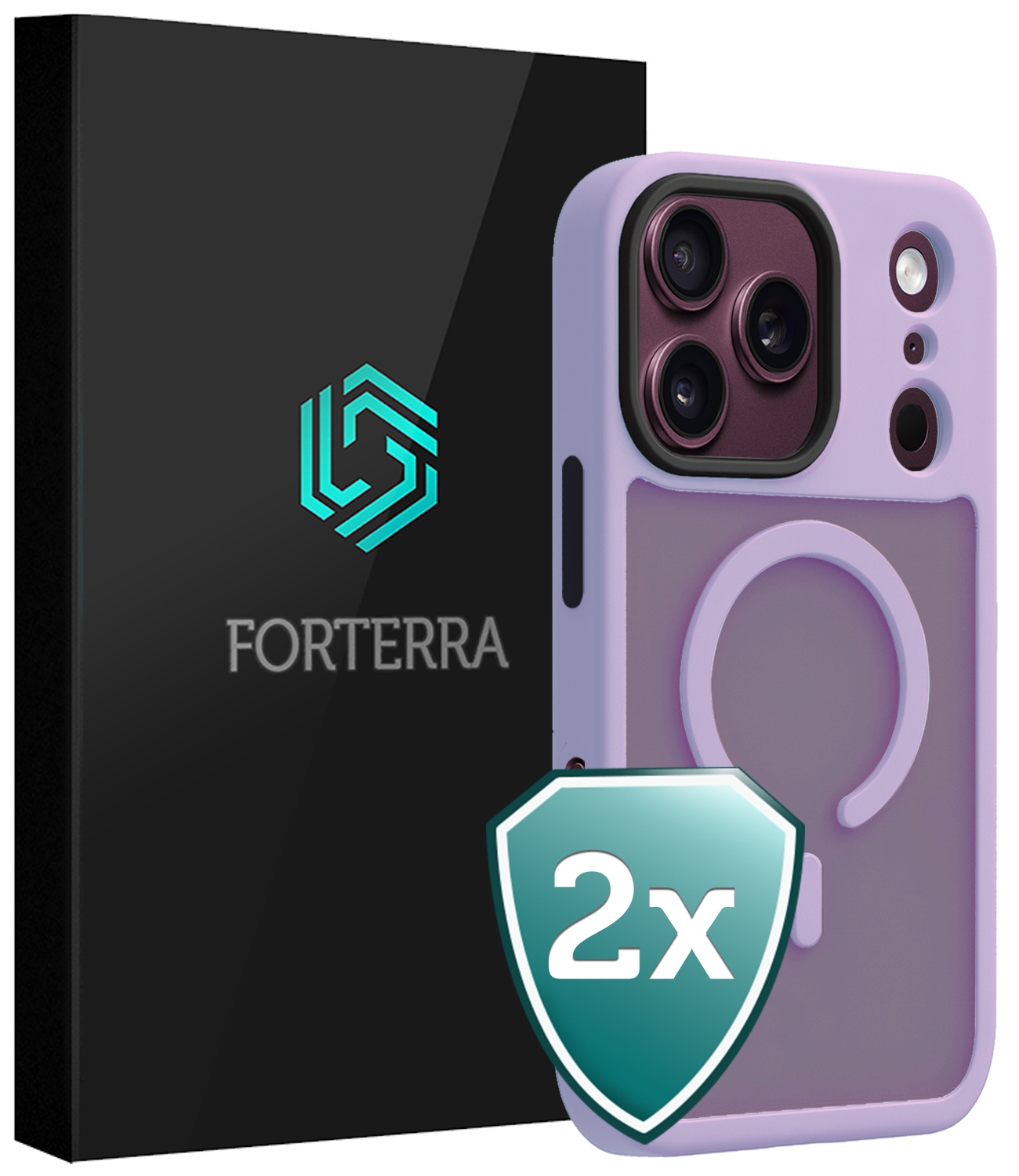 Forterra Forterra iPhone 18 Pro Max Magsafe Hoesje - Lila - 2 PACK