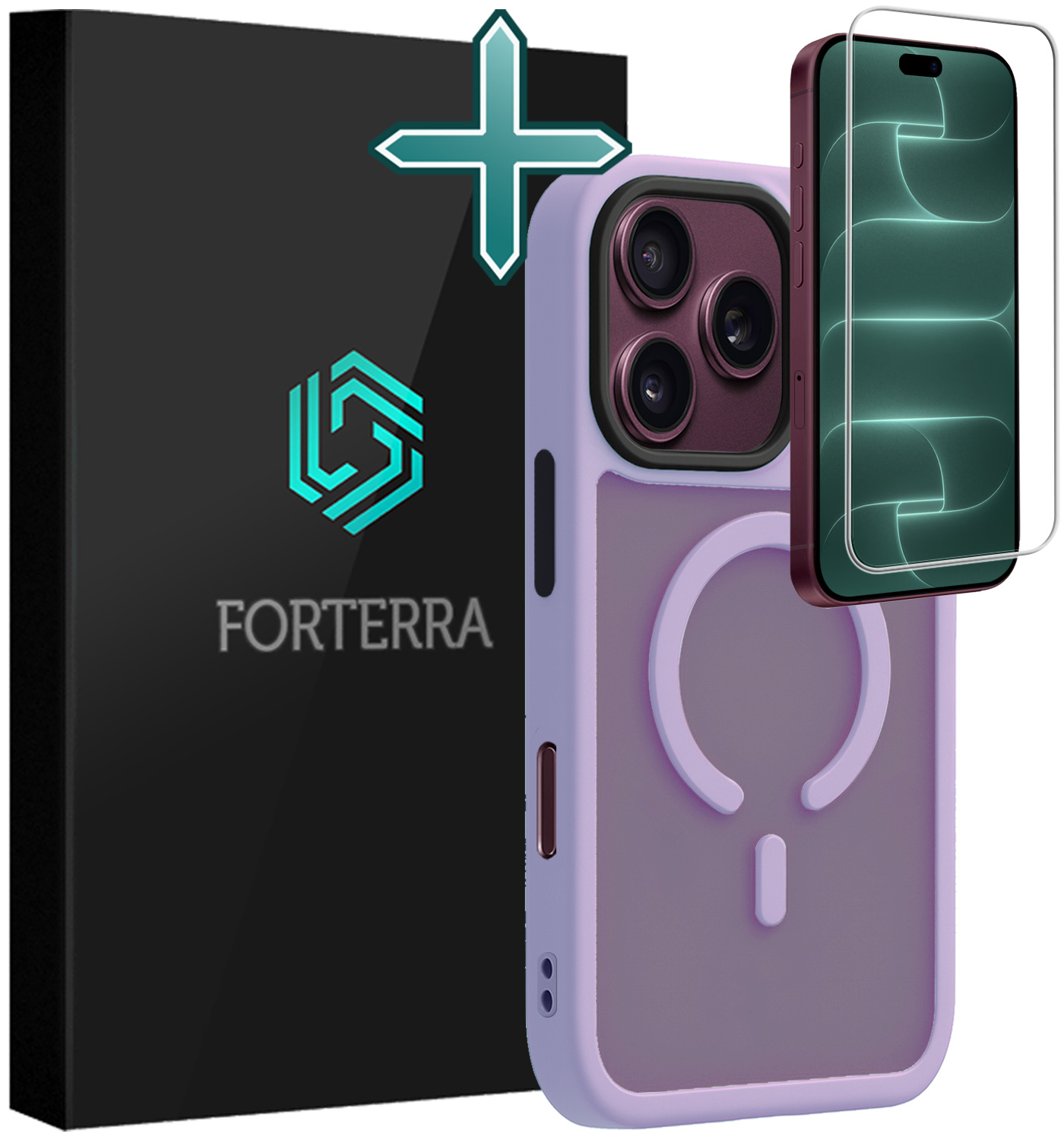 Forterra Forterra iPhone 18 Pro Max Magsafe Hoesje Lila Met Screenprotector