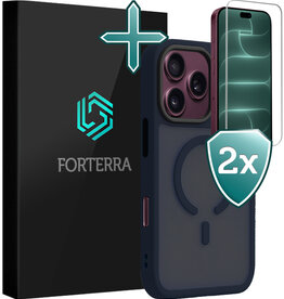 Forterra Forterra iPhone 18 Pro Max Magsafe Hoesje Donkerblauw Met 2x Screenprotector