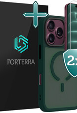 Forterra Forterra iPhone 18 Pro Max Magsafe Hoesje Donkergroen Met 2x Screenprotector
