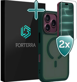 Forterra Forterra iPhone 18 Pro Max Magsafe Hoesje Donkergroen Met 2x Screenprotector