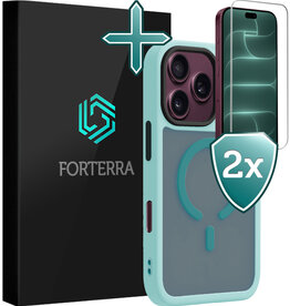 Forterra Forterra iPhone 18 Pro Max Magsafe Hoesje Lichtblauw Met 2x Screenprotector