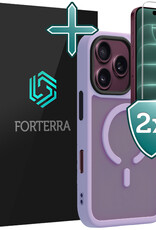 Forterra Forterra iPhone 18 Pro Max Magsafe Hoesje Lila Met 2x Screenprotector