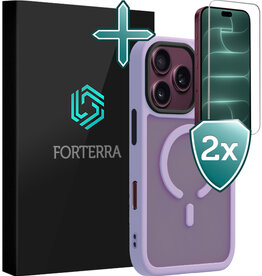 Forterra Forterra iPhone 18 Pro Max Magsafe Hoesje Lila Met 2x Screenprotector