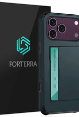 Forterra Forterra iPhone 18 Pro Hoesje Pashouder Hard - Donker Blauw