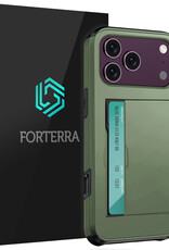 Forterra Forterra iPhone 18 Pro Hoesje Pashouder Hard - Donker Groen