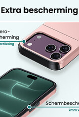 Forterra Forterra iPhone 18 Pro Hoesje Pashouder Hard - Rose Goud