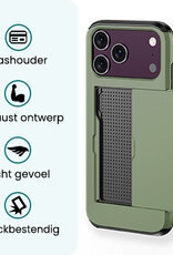 Forterra Forterra iPhone 18 Pro Hoesje Pashouder Hard Met 2x Screenprotector - Donker Groen