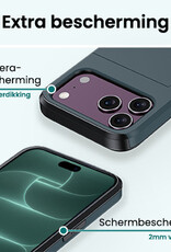 Forterra Forterra iPhone 18 Pro Max Hoesje Pashouder Hard - Donker Blauw