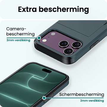 Forterra Forterra iPhone 18 Pro Max Hoesje Pashouder Hard - Donker Blauw
