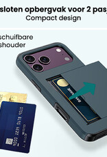 Forterra Forterra iPhone 18 Pro Max Hoesje Pashouder Hard - Donker Blauw