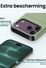Forterra Forterra iPhone 18 Pro Max Hoesje Pashouder Hard - Donker Groen