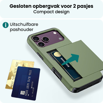 Forterra Forterra iPhone 18 Pro Max Hoesje Pashouder Hard - Donker Groen