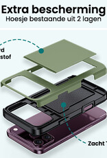 Forterra Forterra iPhone 18 Pro Max Hoesje Pashouder Hard - Donker Groen