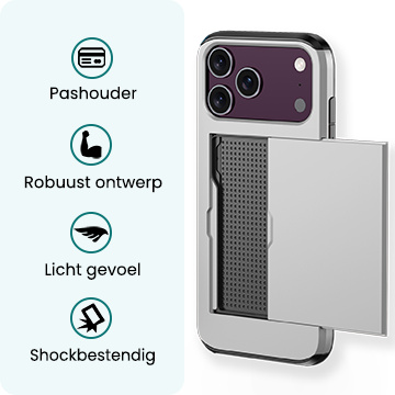 Forterra Forterra iPhone 18 Pro Max Hoesje Pashouder Hard - Grijs