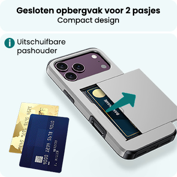 Forterra Forterra iPhone 18 Pro Max Hoesje Pashouder Hard - Grijs