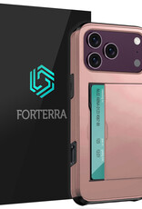 Forterra Forterra iPhone 18 Pro Max Hoesje Pashouder Hard - Rose Goud