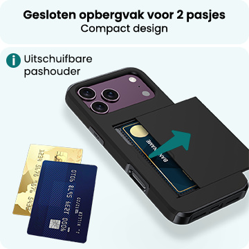 Forterra Forterra iPhone 18 Pro Max Hoesje Pashouder Hard - Zwart