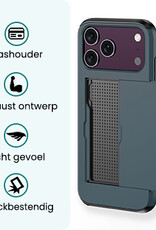 Forterra Forterra iPhone 18 Pro Max Hoesje Pashouder Hard Met Screenprotector - Donker Blauw