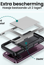 Forterra Forterra iPhone 18 Pro Max Hoesje Pashouder Hard Met Screenprotector - Grijs