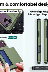 Forterra Forterra iPhone 18 Pro Max Hoesje Pashouder Hard Met 2x Screenprotector - Donker Groen