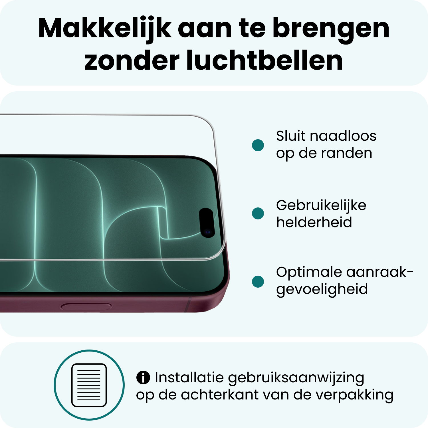 Forterra Forterra iPhone 18 Pro Hoesje Pashouder Met Screenprotector