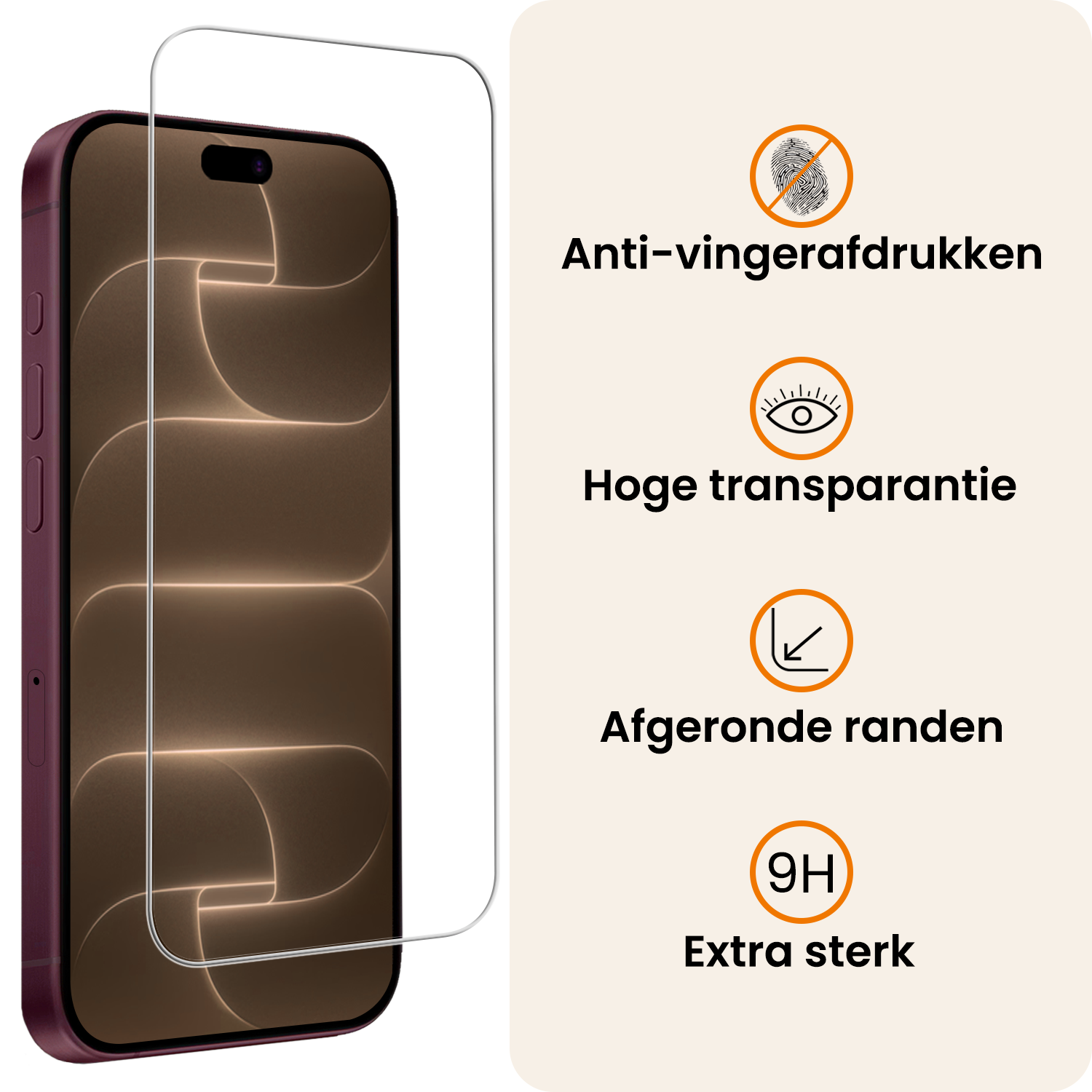 Nomfy Nomfy iPhone 18 Pro Max Hoesje Pashouder Hard Met Screenprotector - Grijs