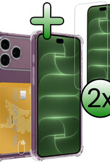 BASEY. BASEY. iPhone 18 Pro Max Hoesje Pashouder Met 2x Screenprotector