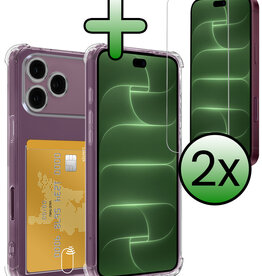 BASEY. BASEY. iPhone 18 Pro Max Hoesje Pashouder Met 2x Screenprotector