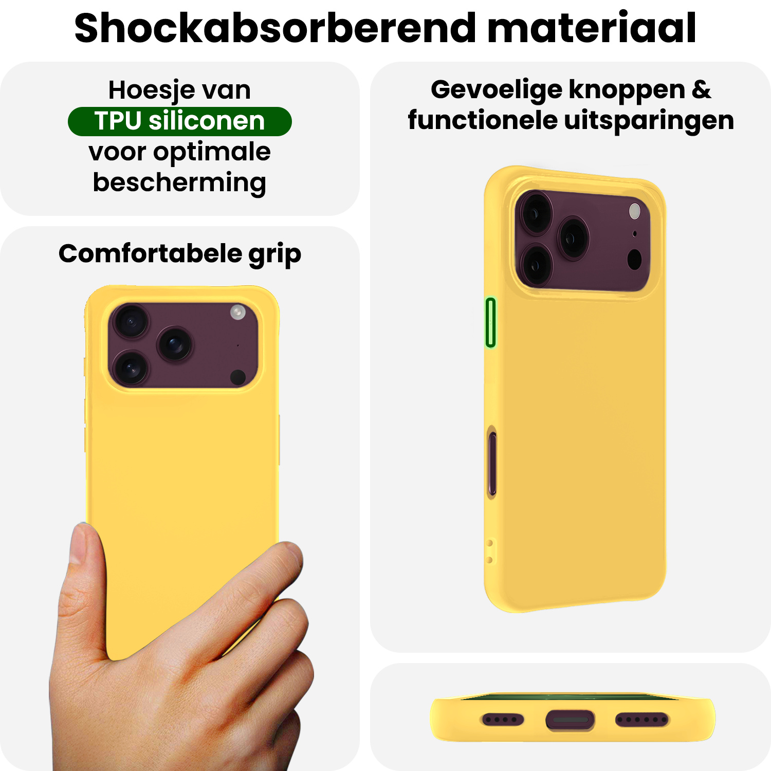 BASEY. BASEY. iPhone 18 Pro Hoesje Siliconen - Geel