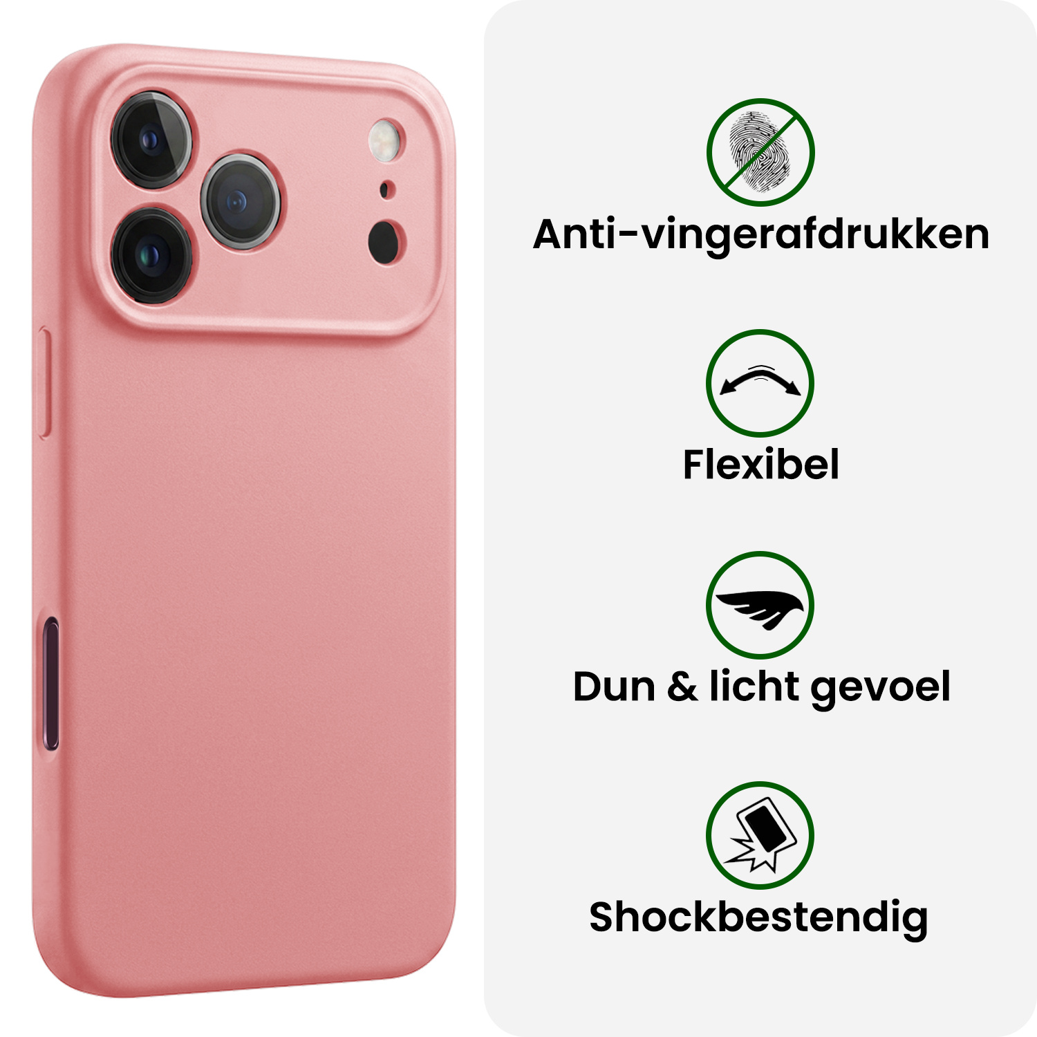 BASEY. BASEY. iPhone 18 Pro Hoesje Siliconen - Lichtroze