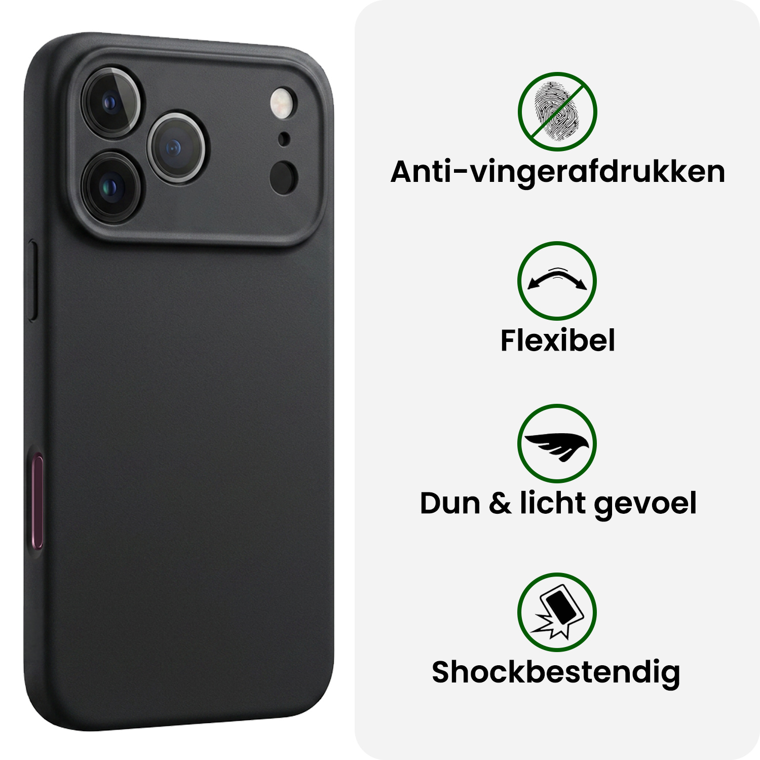 BASEY. BASEY. iPhone 18 Pro Hoesje Siliconen - Zwart
