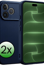 BASEY. BASEY. iPhone 18 Pro Hoesje Siliconen - Donkerblauw - 2 PACK