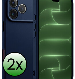 BASEY. BASEY. iPhone 18 Pro Hoesje Siliconen - Donkerblauw - 2 PACK
