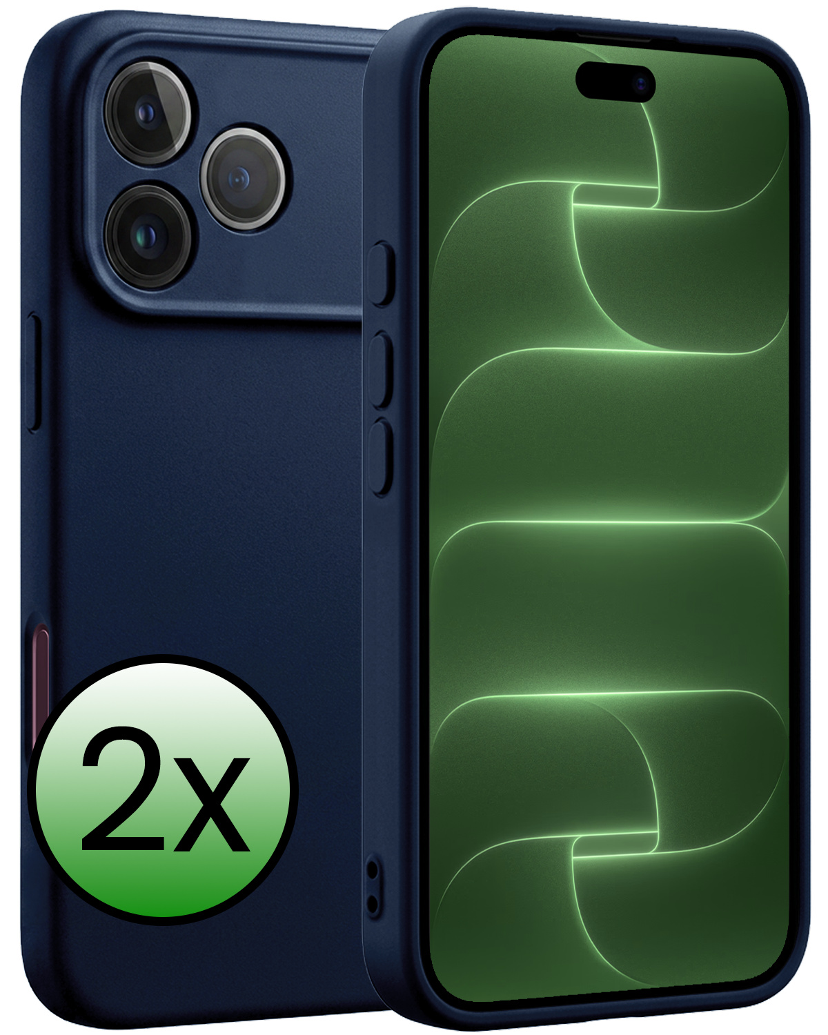 BASEY. BASEY. iPhone 18 Pro Hoesje Siliconen - Donkerblauw - 2 PACK