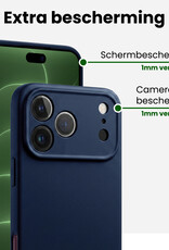 BASEY. BASEY. iPhone 18 Pro Hoesje Siliconen - Donkerblauw - 2 PACK
