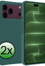 BASEY. BASEY. iPhone 18 Pro Hoesje Siliconen - Donkergroen - 2 PACK