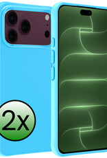 BASEY. BASEY. iPhone 18 Pro Hoesje Siliconen - Lichtblauw - 2 PACK