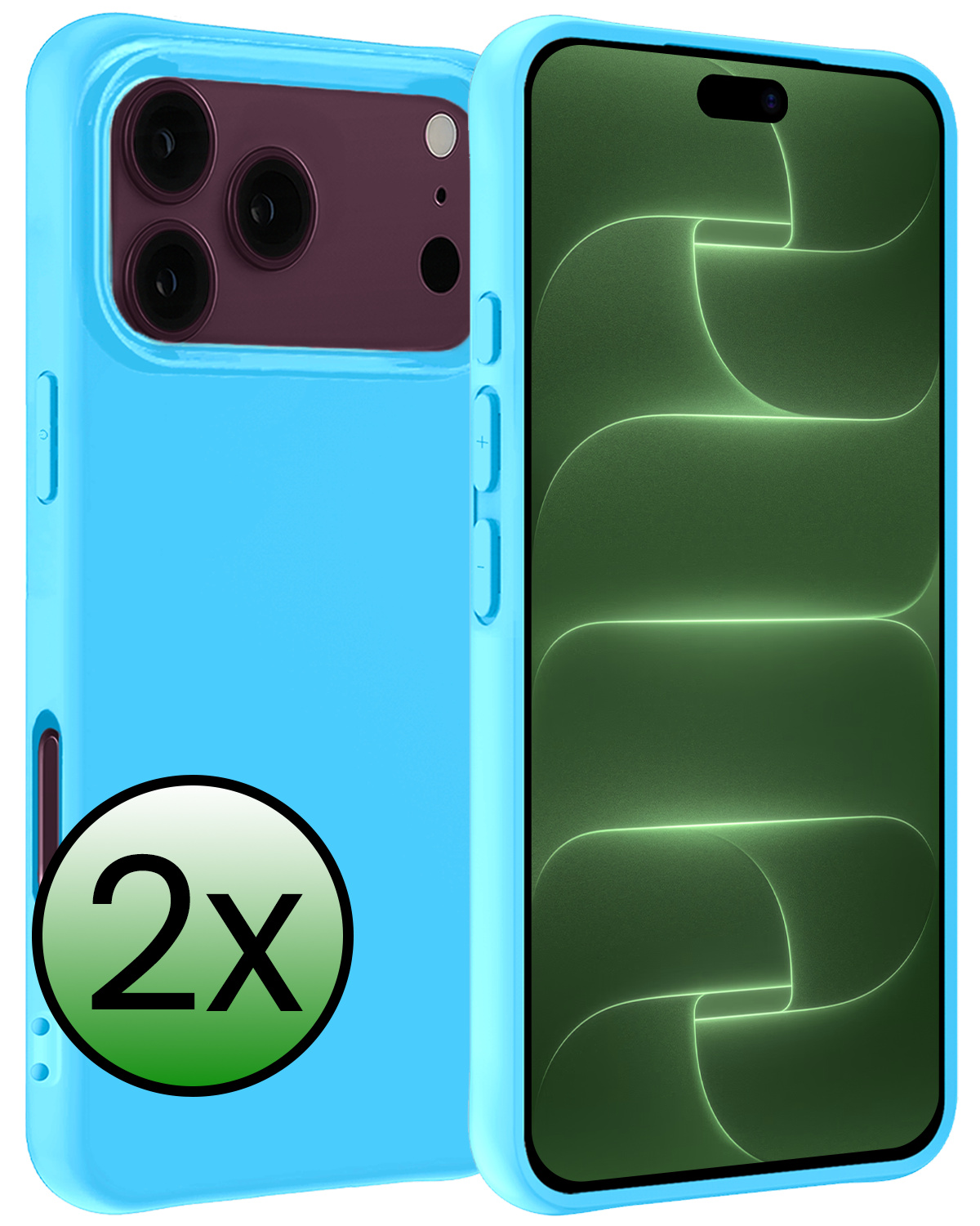 BASEY. BASEY. iPhone 18 Pro Hoesje Siliconen - Lichtblauw - 2 PACK