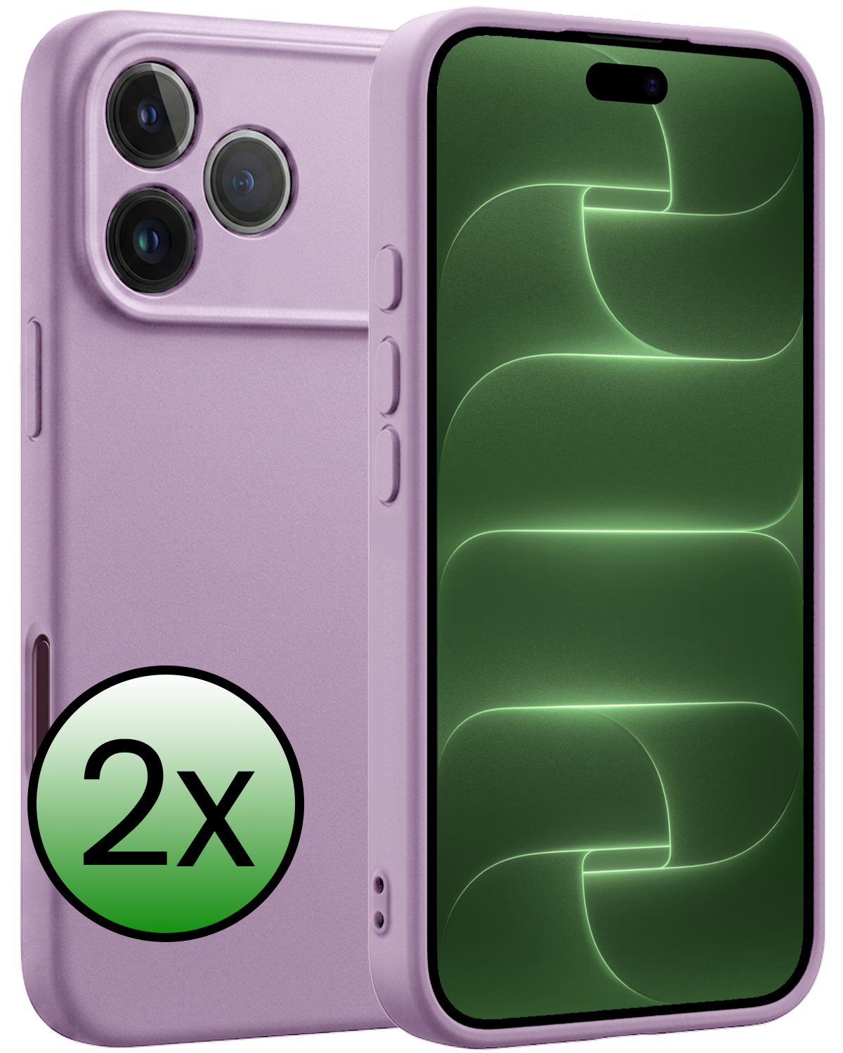 BASEY. BASEY. iPhone 18 Pro Hoesje Siliconen - Lila - 2 PACK