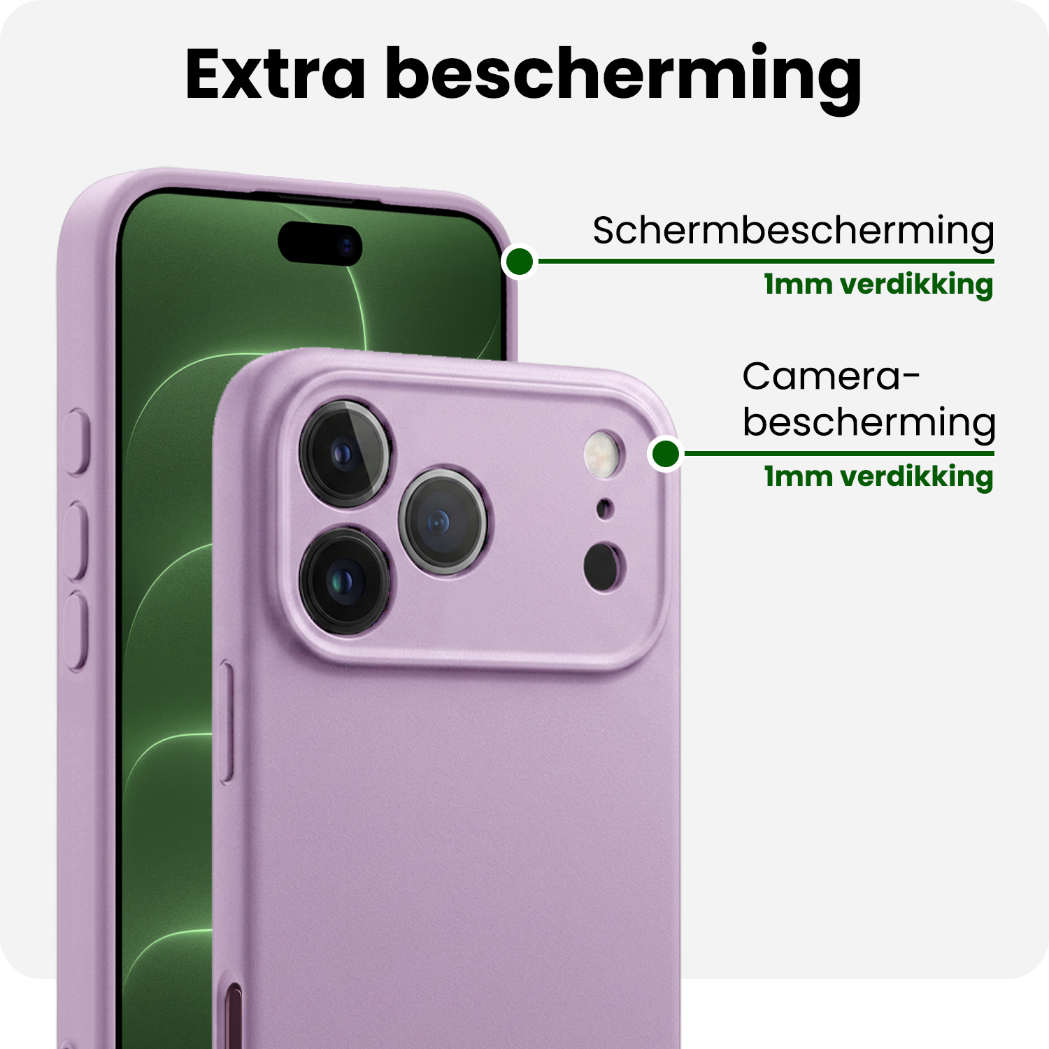 BASEY. BASEY. iPhone 18 Pro Hoesje Siliconen - Lila - 2 PACK