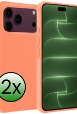 BASEY. BASEY. iPhone 18 Pro Hoesje Siliconen - Perzik - 2 PACK