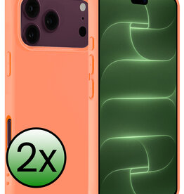 BASEY. BASEY. iPhone 18 Pro Hoesje Siliconen - Perzik - 2 PACK