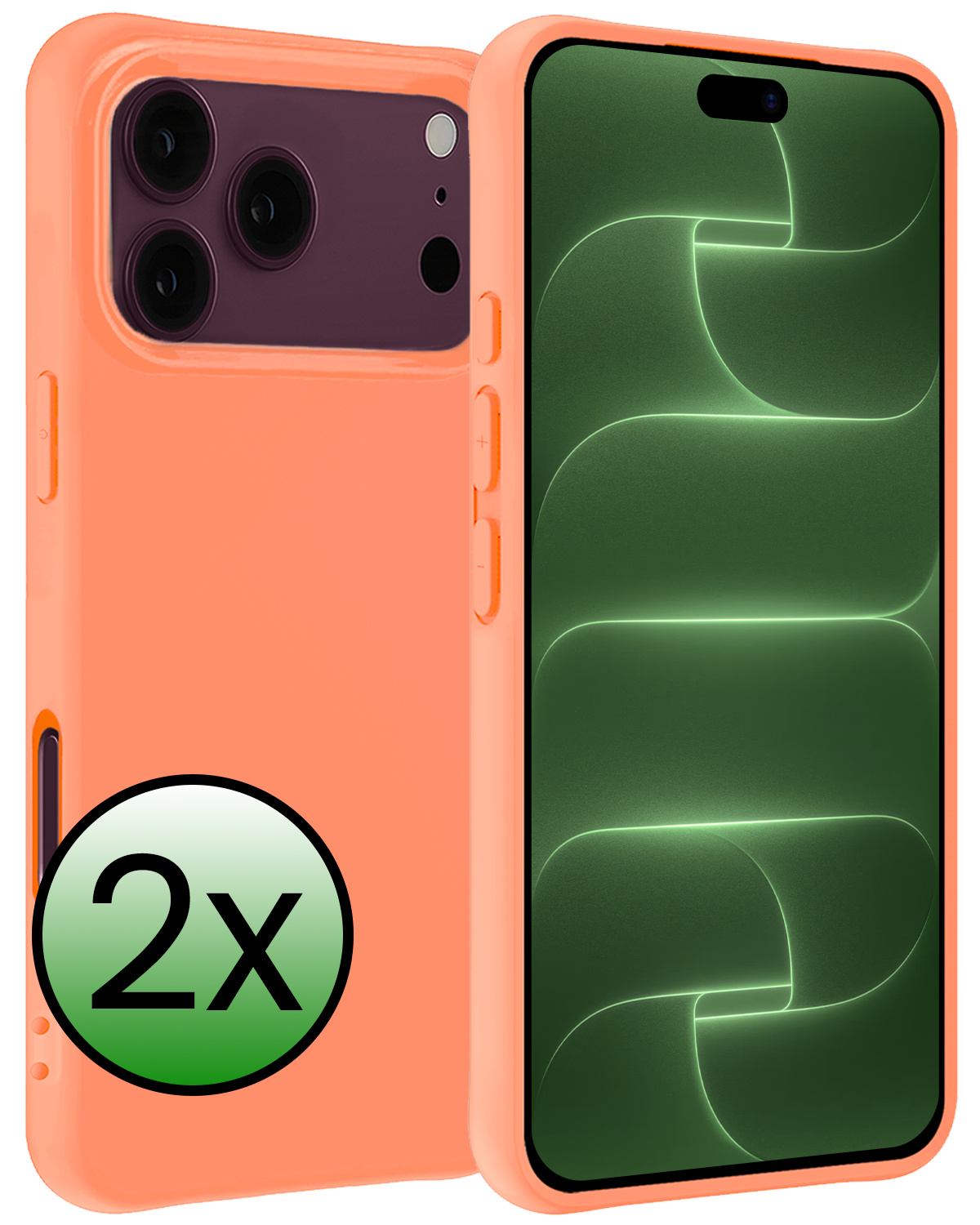 BASEY. BASEY. iPhone 18 Pro Hoesje Siliconen - Perzik - 2 PACK