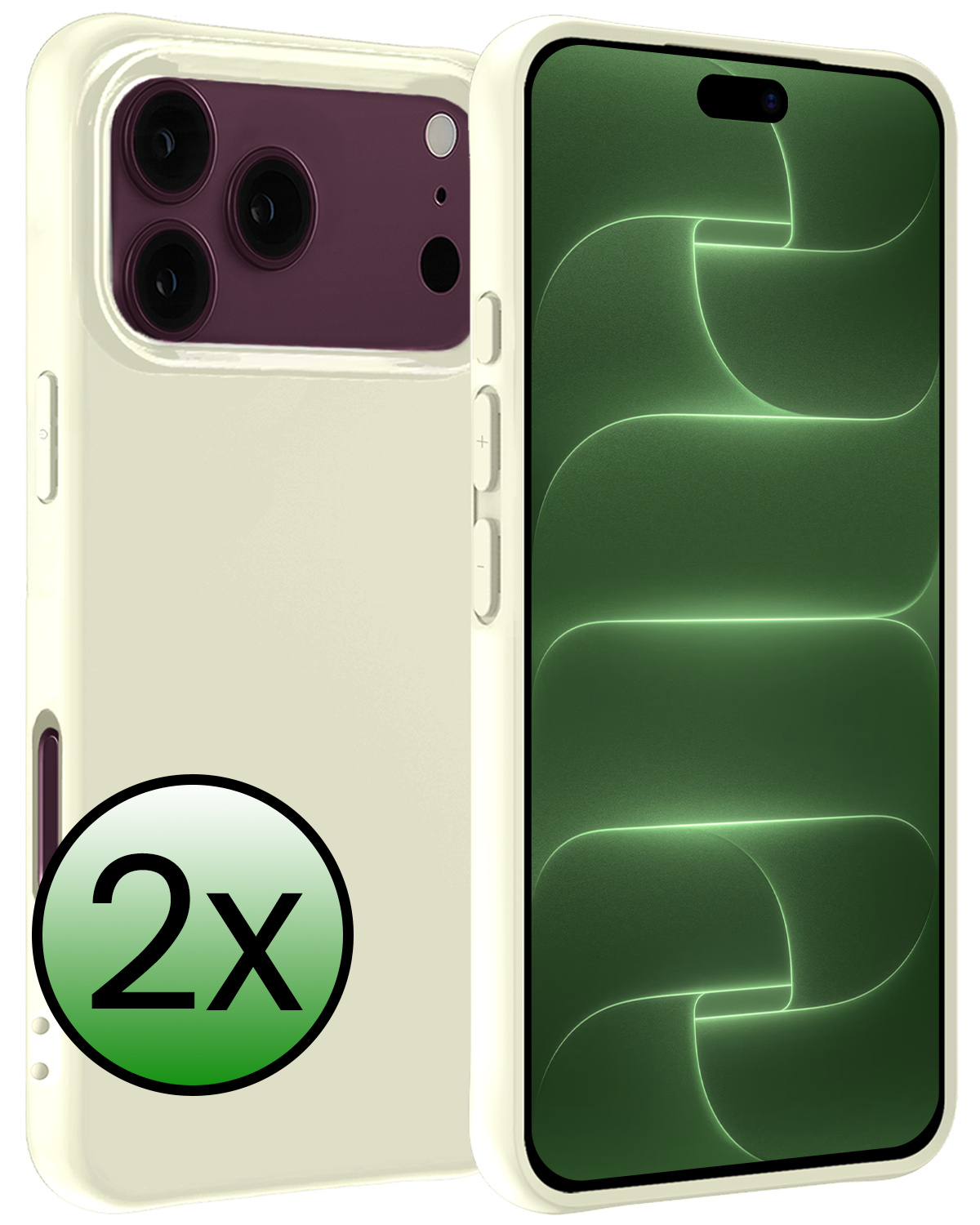 BASEY. BASEY. iPhone 18 Pro Hoesje Siliconen - Wit - 2 PACK