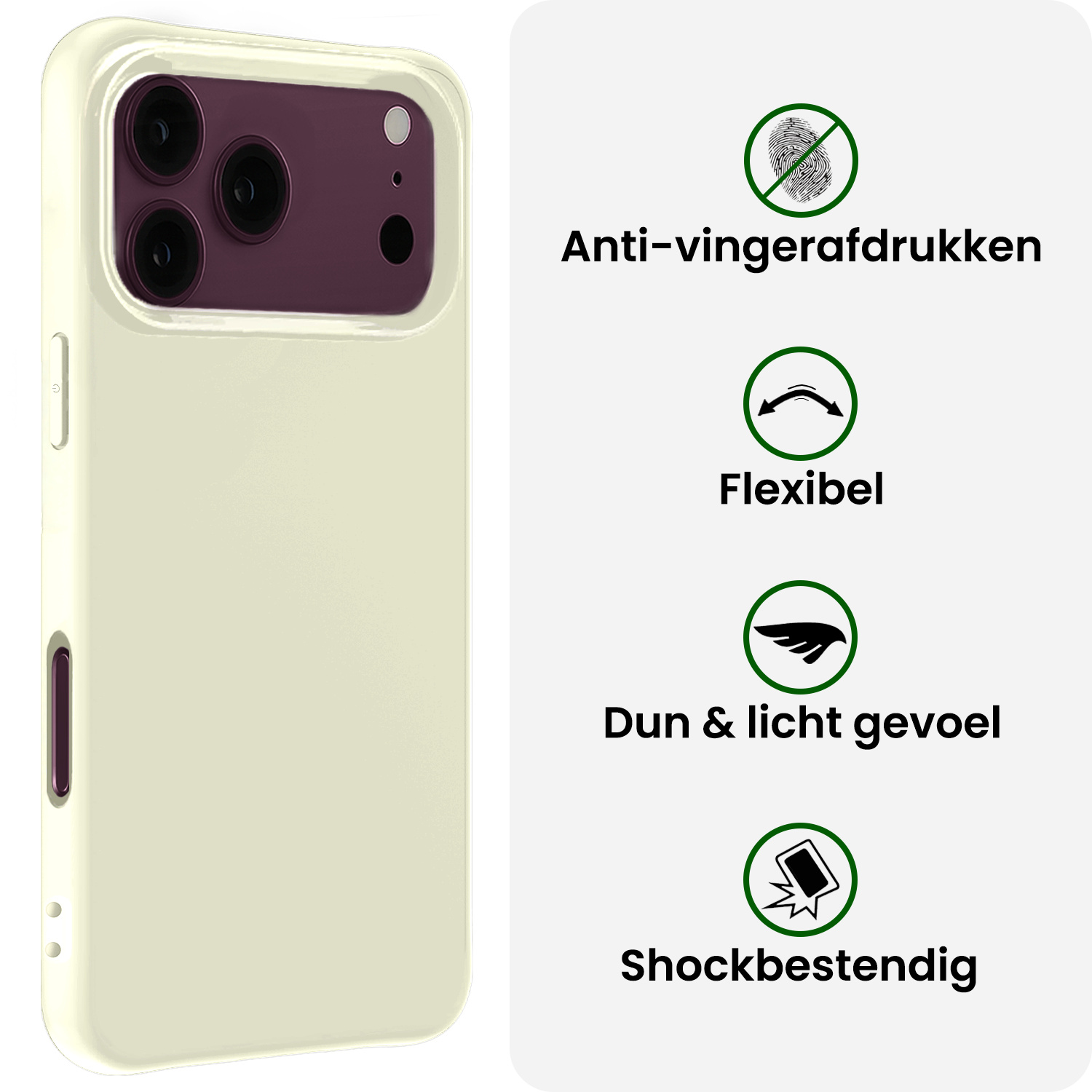 BASEY. BASEY. iPhone 18 Pro Hoesje Siliconen - Wit - 2 PACK