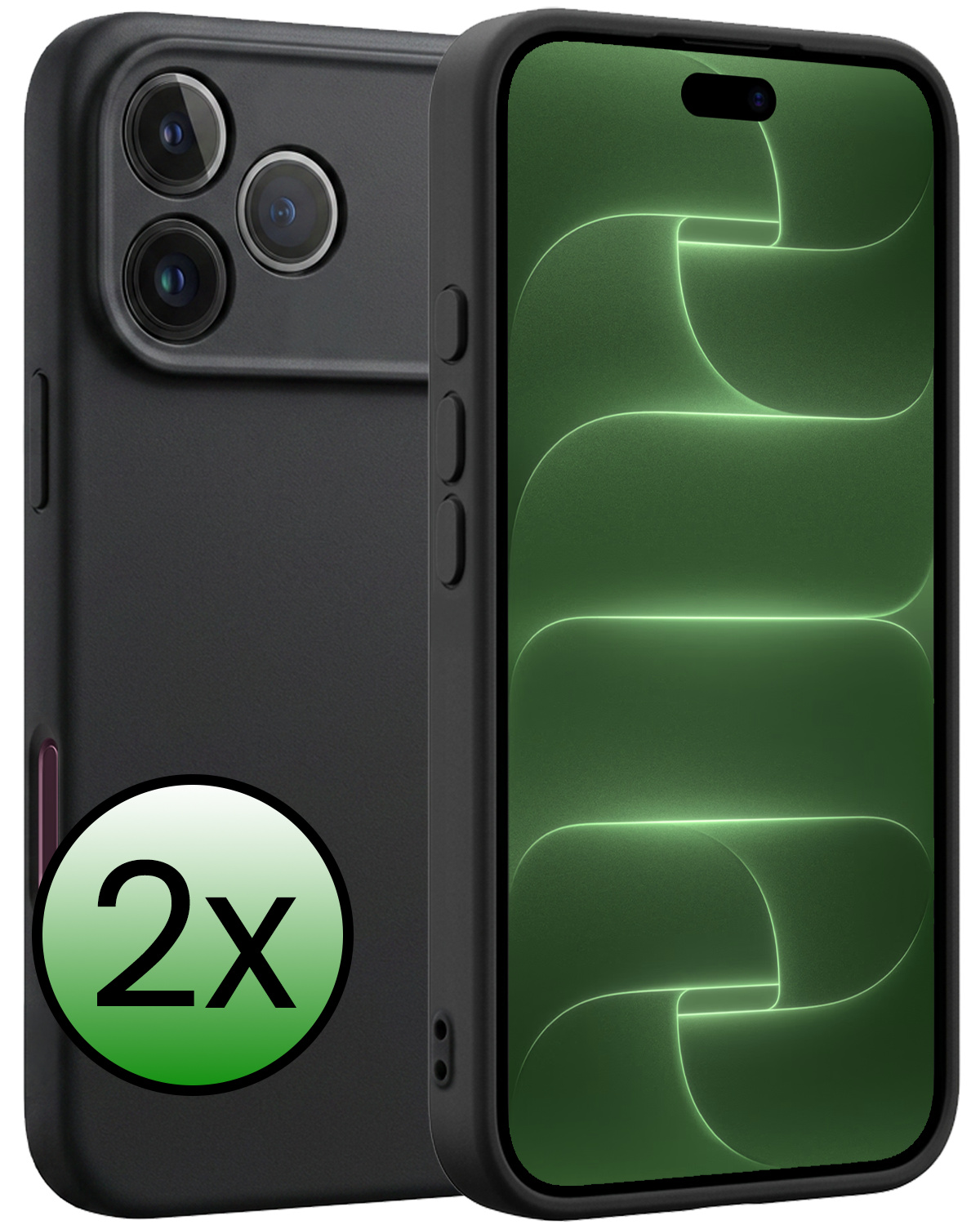 BASEY. BASEY. iPhone 18 Pro Hoesje Siliconen - Zwart - 2 PACK