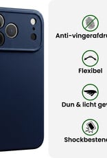 BASEY. BASEY. iPhone 18 Pro Hoesje Siliconen Met Screenprotector Met Dichte Notch - Donkerblauw