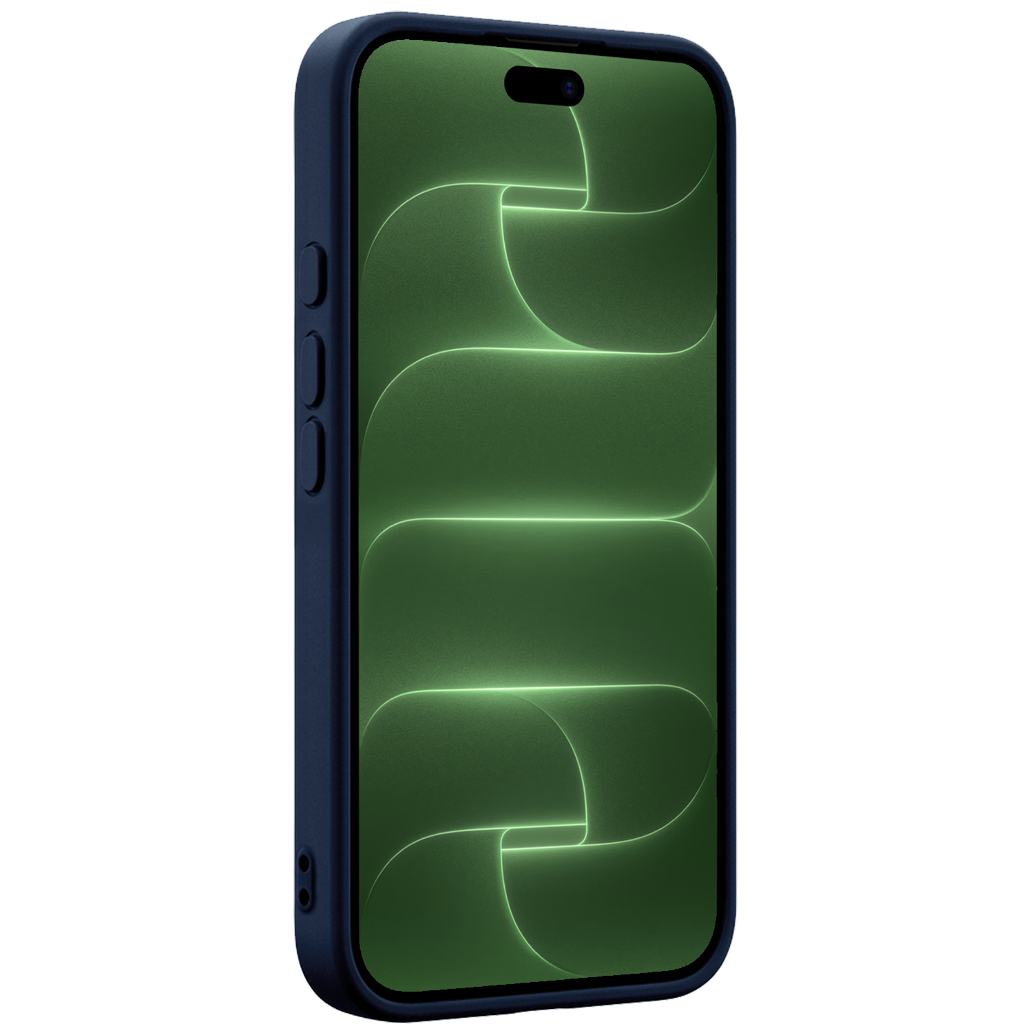 BASEY. BASEY. iPhone 18 Pro Hoesje Siliconen Met Screenprotector Met Dichte Notch - Donkerblauw
